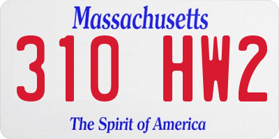 MA license plate 310HW2