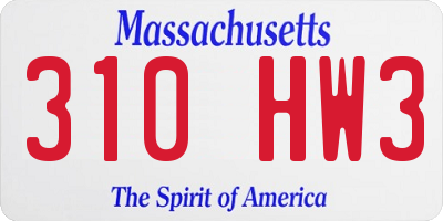 MA license plate 310HW3