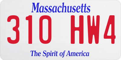 MA license plate 310HW4