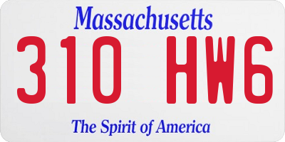 MA license plate 310HW6