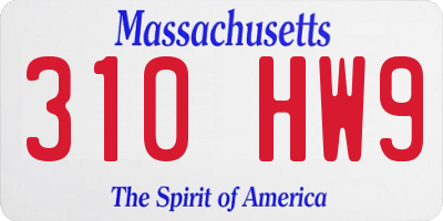 MA license plate 310HW9