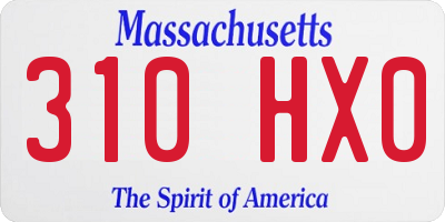 MA license plate 310HX0