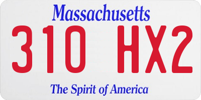 MA license plate 310HX2