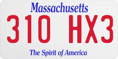 MA license plate 310HX3