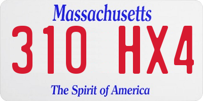 MA license plate 310HX4