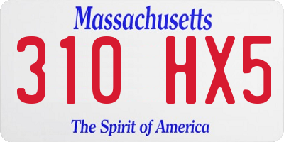 MA license plate 310HX5
