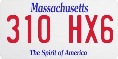 MA license plate 310HX6