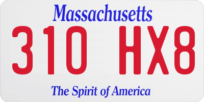 MA license plate 310HX8