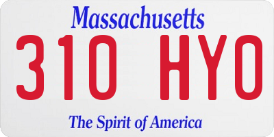 MA license plate 310HY0