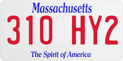 MA license plate 310HY2