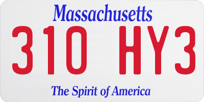 MA license plate 310HY3