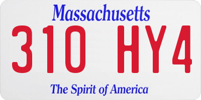 MA license plate 310HY4
