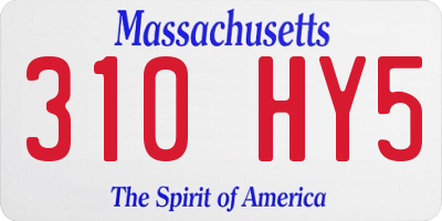 MA license plate 310HY5