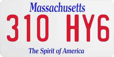 MA license plate 310HY6