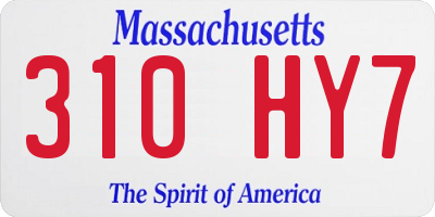 MA license plate 310HY7