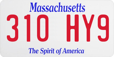 MA license plate 310HY9