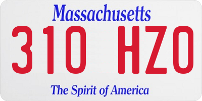 MA license plate 310HZ0