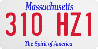 MA license plate 310HZ1
