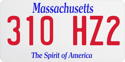MA license plate 310HZ2