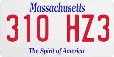 MA license plate 310HZ3