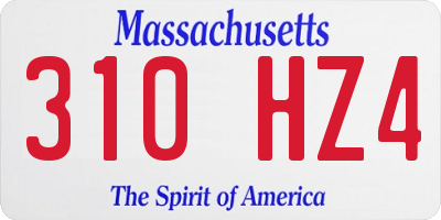 MA license plate 310HZ4