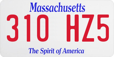 MA license plate 310HZ5