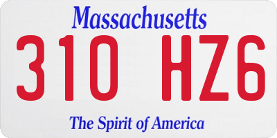MA license plate 310HZ6