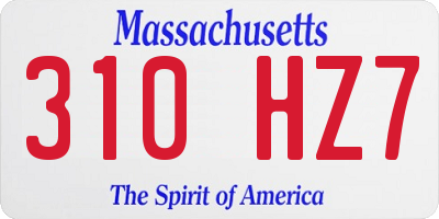 MA license plate 310HZ7
