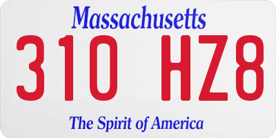 MA license plate 310HZ8