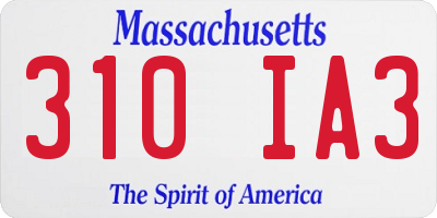 MA license plate 310IA3
