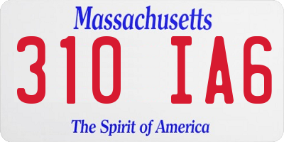 MA license plate 310IA6
