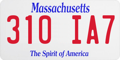 MA license plate 310IA7