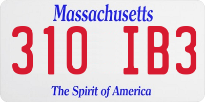 MA license plate 310IB3