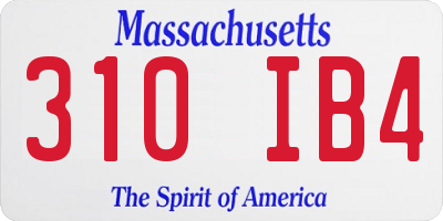 MA license plate 310IB4