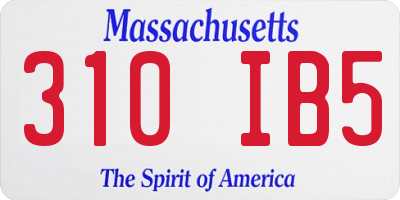 MA license plate 310IB5