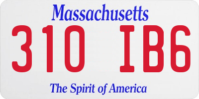 MA license plate 310IB6