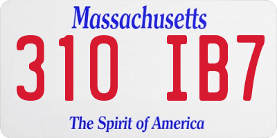MA license plate 310IB7
