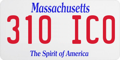 MA license plate 310IC0