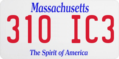 MA license plate 310IC3