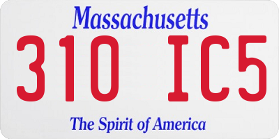 MA license plate 310IC5