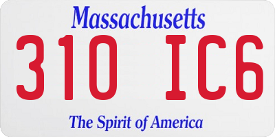 MA license plate 310IC6