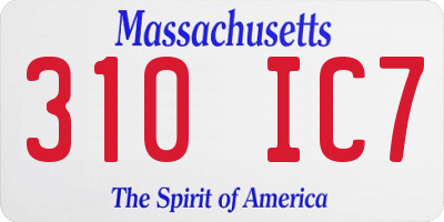 MA license plate 310IC7