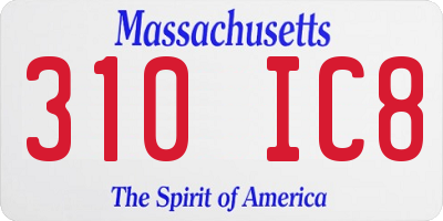 MA license plate 310IC8