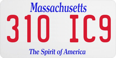 MA license plate 310IC9