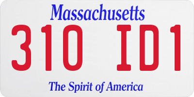 MA license plate 310ID1