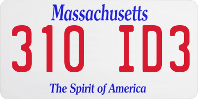MA license plate 310ID3