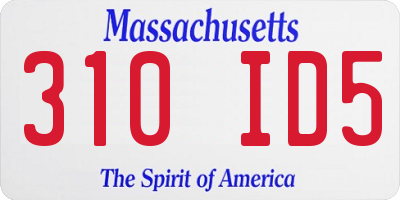 MA license plate 310ID5