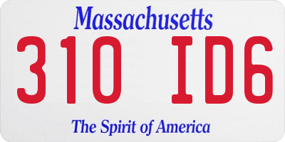 MA license plate 310ID6