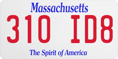 MA license plate 310ID8