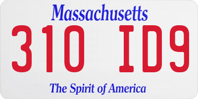 MA license plate 310ID9